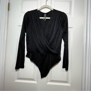 Anthropologie Black Long Sleeve Bodysuit Size Medium